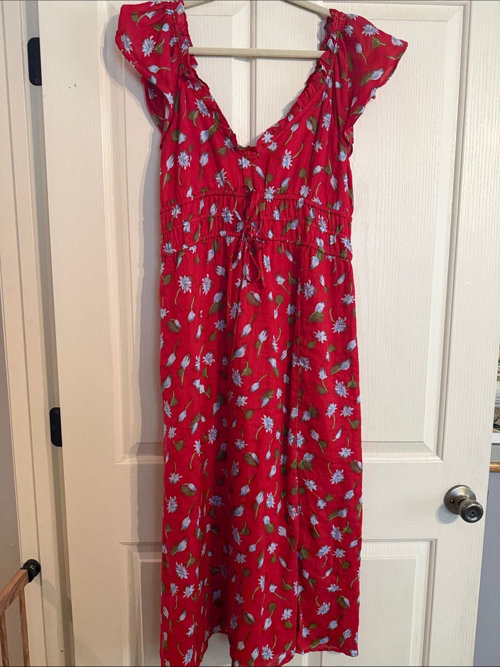 J. Crew Red Floral Maxi Dress
